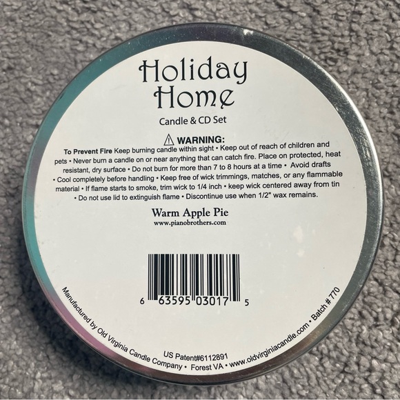Rare The O'Neill Brother's Candle by Old VA. Candle Co. Holiday Home Apple W/ CD - Picture 2 of 4